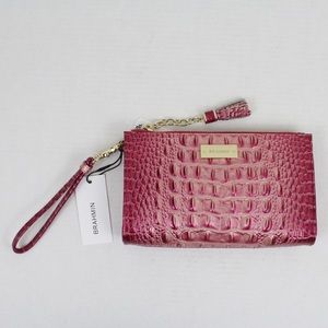 Brahmin Croc Embossed Lotus Melbourne Wristlet